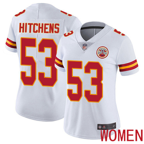 Women Kansas City Chiefs 53 Hitchens Anthony White Vapor Untouchable Limited Player Nike NFL Jersey